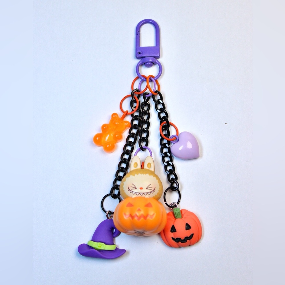 Labubu Pumpkin Pop Bean Mini Bag Charm / Keychain - Picture 1 of 3